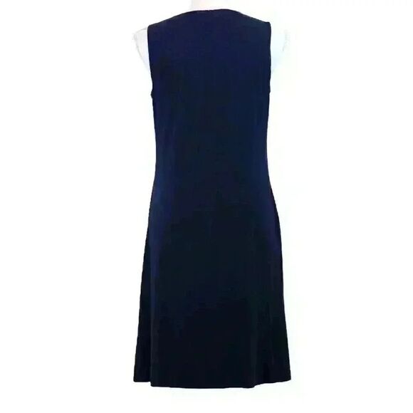 Max Studio Navy Blue Lace Up Front Sleeveless A-Line Mini Dress Size XS - Picture 6 of 8
